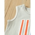 thumbnail image 5 of Seyurigaoka 2Pcs Baby Boy Independence Day 4th of July Suits, Round Neck Sleeveless Letter Pattern Tank Tops Vest + Elastic Stripe Star Shorts, 5 of 9