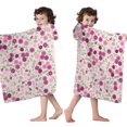 thumbnail image 4 of Pink Pioneer Flower Pattern Hooded Bath Towel，50"x30" for Ages 3 To 12 Kids, Quick Dry Lightweight Soft Microfiber Hood Beach Towel Cover Up for Kids, 4 of 7