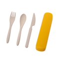 thumbnail image 2 of 4 Set Wheat Straw Cutlery Portable Travel Utensils Set with Case Knife Fork Spoons Tableware Set Nordic Blue Green Yellow Blue, 2 of 9