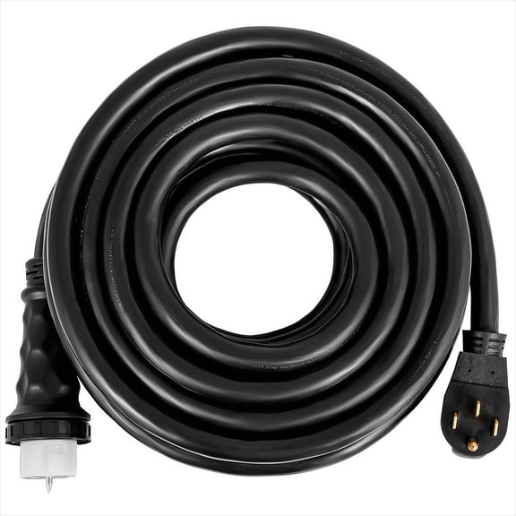 , 15Ft 50 Amp Generator Extension Cord STW 6/3   8/1 Generator Cord 125V 250V Generator Power Cord N14-50P & SS2-50R & CS6364 Twist Lock Connectors, Natural ,Polyethylene ,