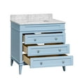 thumbnail image 4 of Eleanor 36" Bathroom Vanity with Powder Blue Cabinet and Carrara Marble Top, 4 of 7