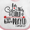 thumbnail image 4 of Inktastic For This Child We Have Prayed Red Arrow and Heart Boys or Girls Baby Bib, 4 of 4