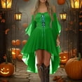 thumbnail image 2 of UoCefik Gothic Dress Dark Style Halloween Dress Different from Others Women's Gothic Punk Dress Cold Shoulder Butterfly Sleeve Christmas Cosplay Party Dress Green 3XL, 2 of 5