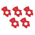 thumbnail image 4 of Juego de 5 llaveros de cuero DIY con forma de oso lindo, kit de llavero de cuero para bolso, ropa, colgante decorativo, paquete de Material de llavero de oso rojo, 4 of 8