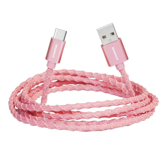 Liquipel Powertek USB-A to USB-C Twizzler Cable - Pink