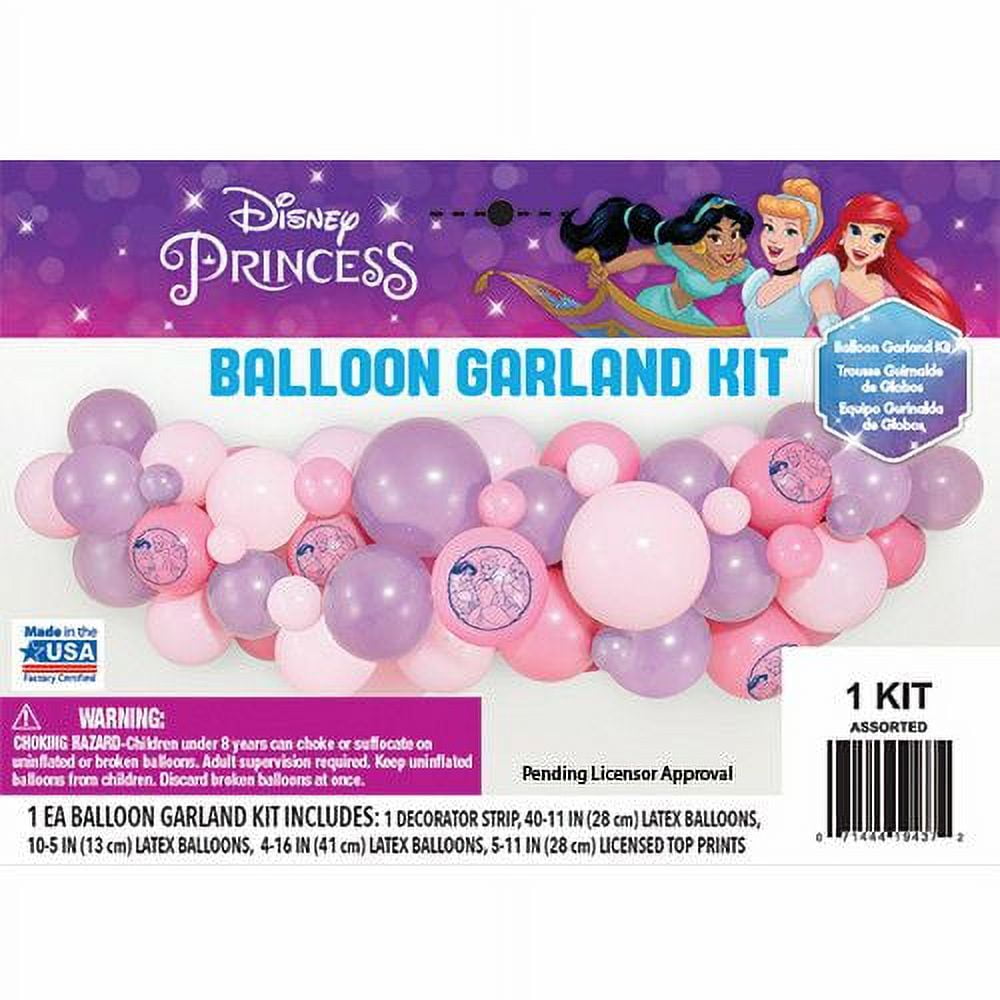 Disney Princess Balloon Garland , 6ft - Pink and Purple and for All Occasions and Ages