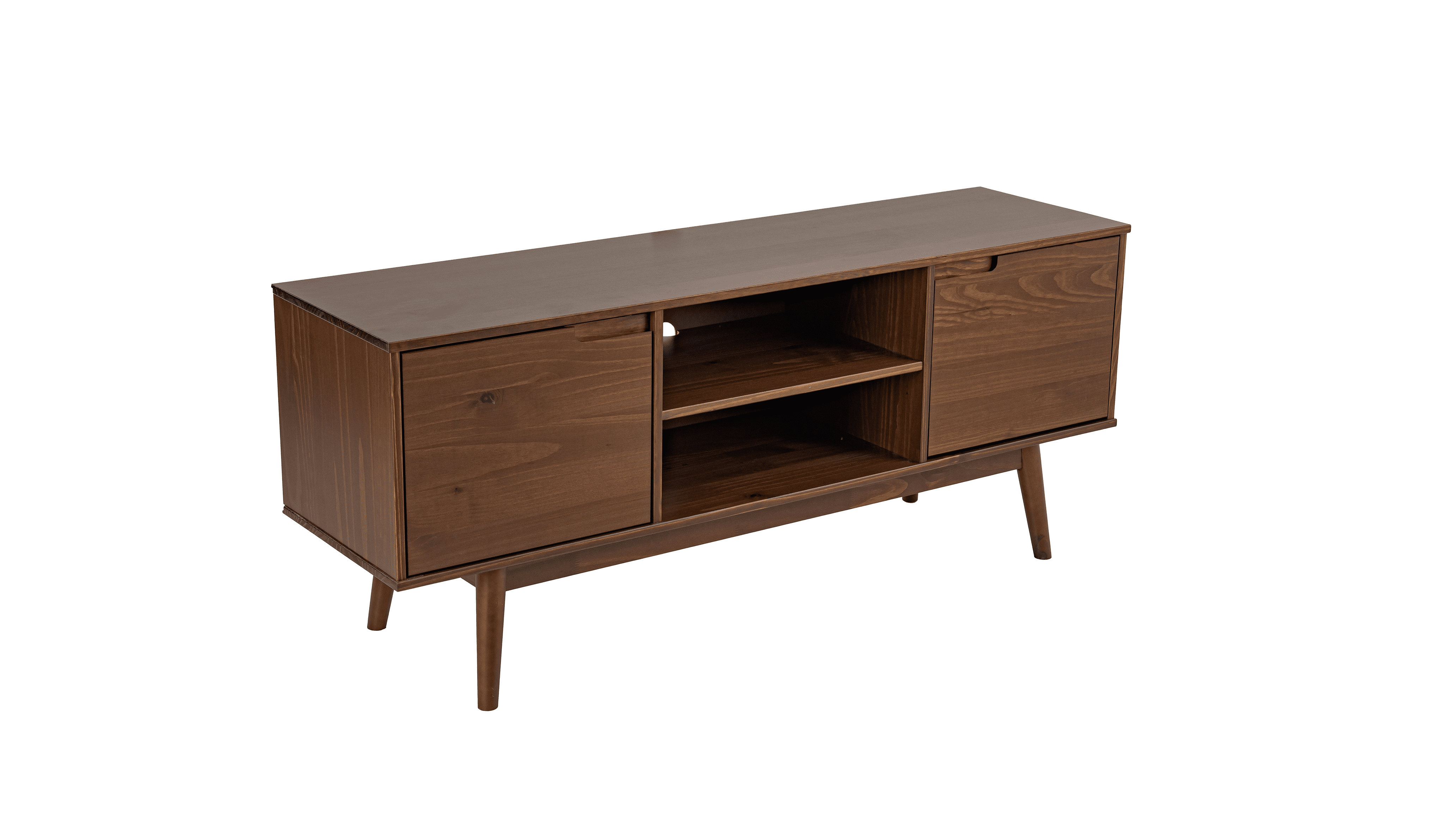 Adair 58 2-Door Solid Wood Tv Stand Walnut - for Adults and Teens