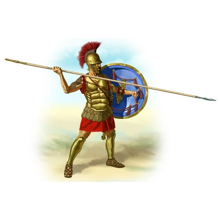 Canvas Print Greek Romans Soldier Spear Gladiator Hoplite Stretched Canvas 32 x 24