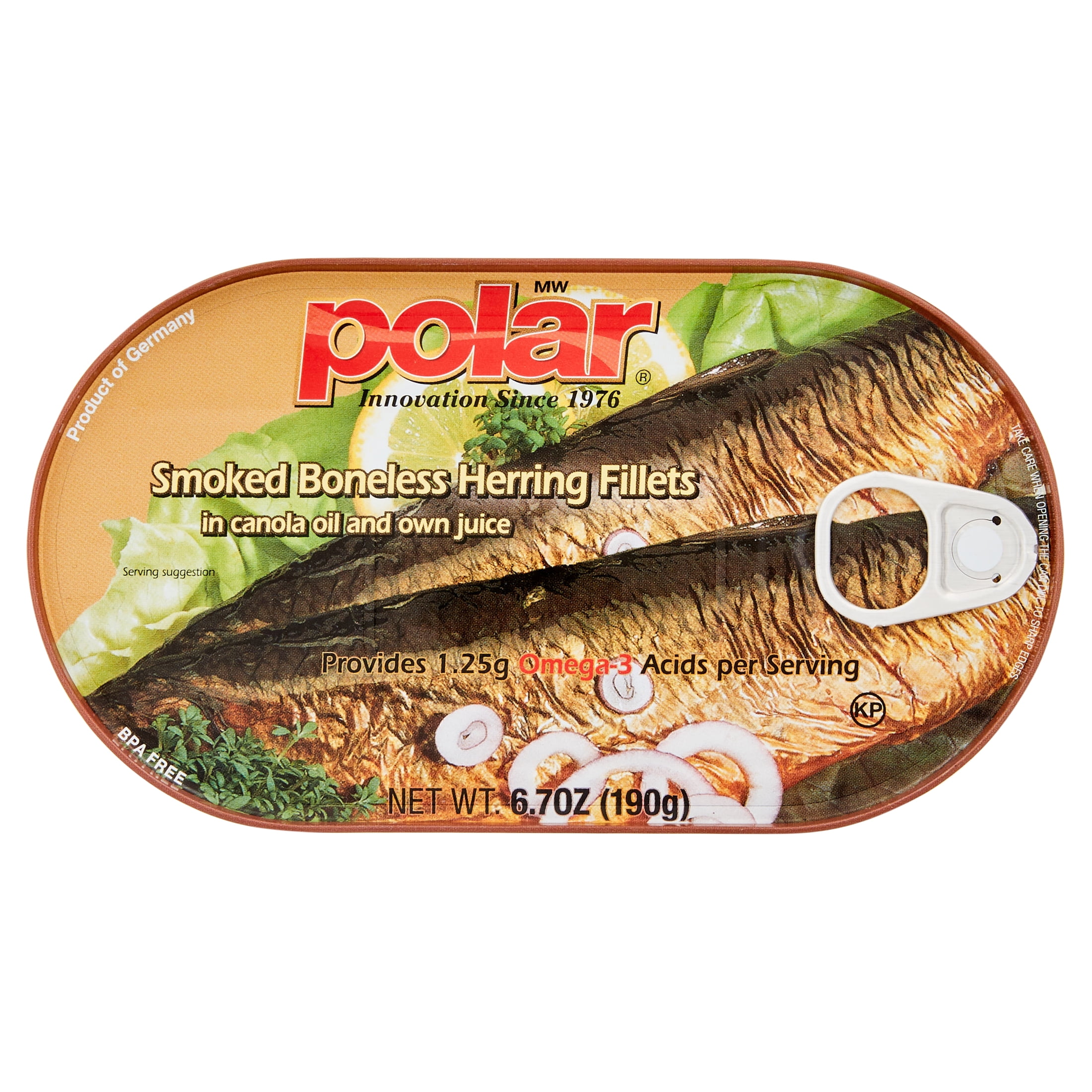 Polar Smoked Boneless Herring Fillets in Vegetable Oil, 6.7 oz