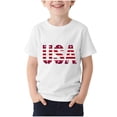 thumbnail image 2 of ITSAME Boys 4th of July T-Shirt, USA Print Short Sleeve Round Neck Independence Day Patriotic Graphic Tee White Size 14-15T, 2 of 5
