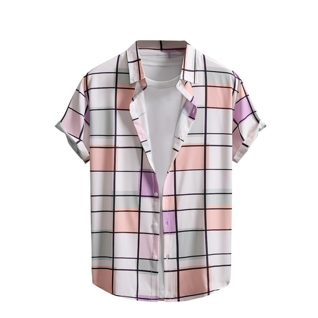 Mens Casual Manga Corta Botón Abajo Camisas, la Impresión de la Playa Turndown para Tropical, Hawaii, Al Aire Libre Y el Uso Diario