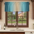 thumbnail image 6 of 2 Pack Valances for Window, Turquoise Ombre Short Curtains for Kitchen Bedroom Living Room, Modern Yellow Gradient Farmhouse Art Rod Pocket Small Window Treatment Valance Drapes 60 x 18 Inch, 6 of 8