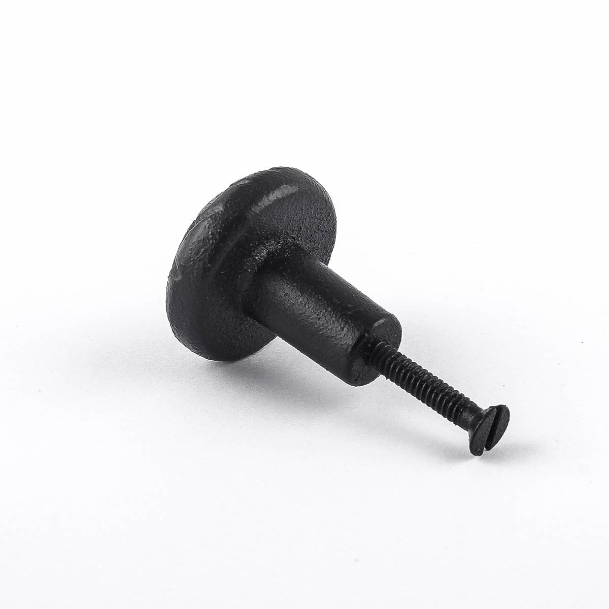 Renovators Supply Black Iron Kitchen Cabinet Knob Pull Round Brick style Black Powder Coat Finish Decorative Metal Knobs for Kitchen Cabinet or Drawer Pull Handle w/Screws Pack of 2