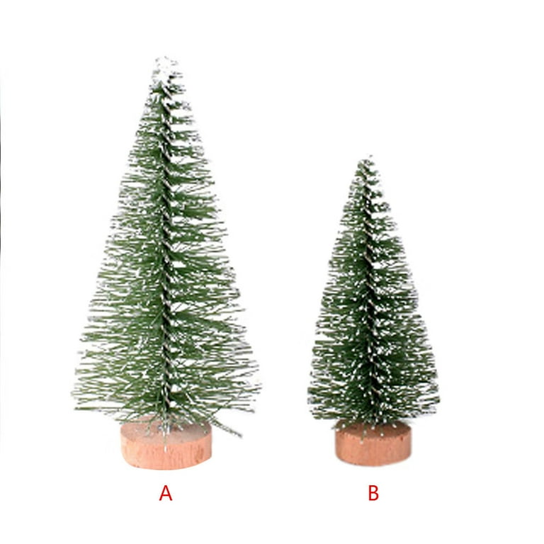 Mortilo A Set 2Pcs Tree Mini Tree Top Diy Christmas With Wood Home Base Table Decor Home Decor