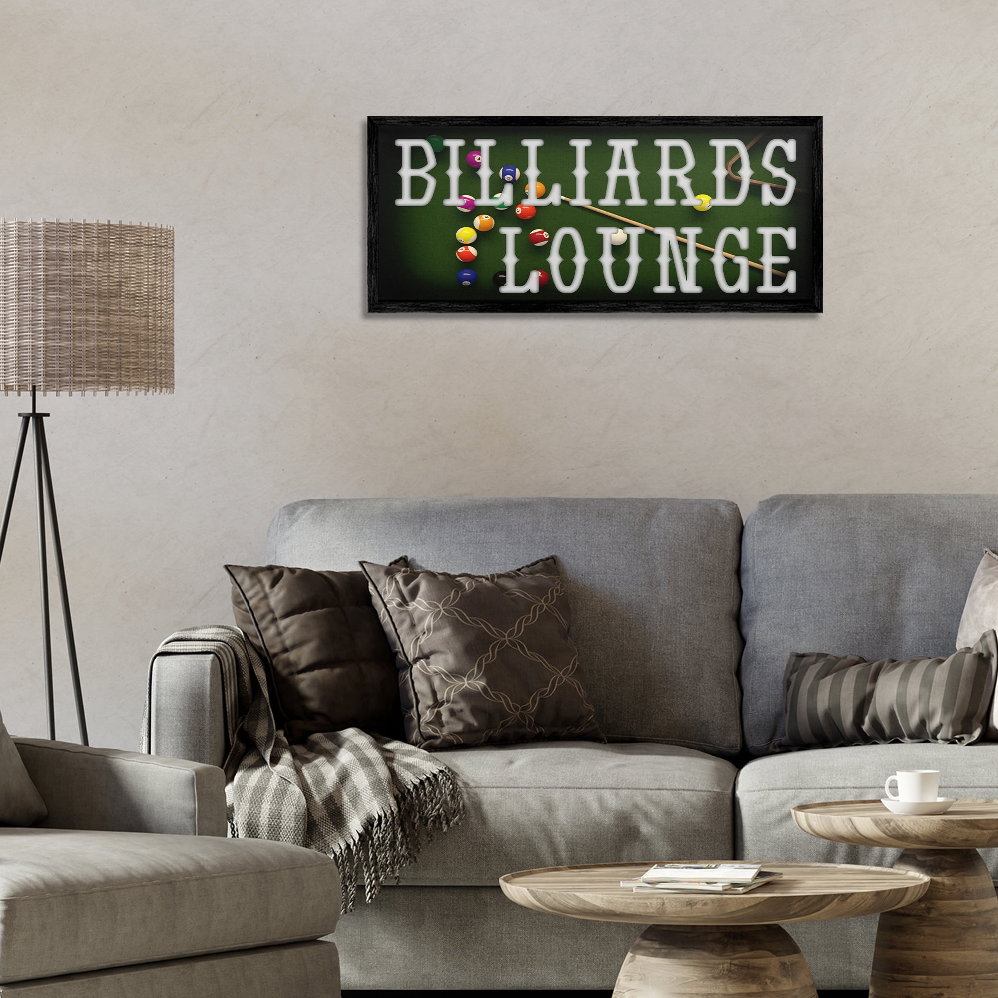 Stupell Industries Billiards Lounge Recreation Black Framed Giclee Art, design by Marcus Prime