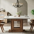 thumbnail image 4 of Tribesigns 47" Farmhouse Dining Room Table, Wood Kitchen Table for Dining Room, White & Brown, 4 of 7