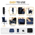 thumbnail image 3 of Folding Camping Chair For Adults With Adjustable Back, Heavy-Duty 500 Lbs Support, Oversized Collapsible Portable High Back Reclining Chair For Outdoor Lawn Patio Balcony (Blue), 3 of 7