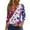 BJ10-Multicolor, variant on ADSSDQ Womens Graphic Tees 4Th of July 3/4 Sleeve Henley V Neck 2025 American Flag Button Elbow Length Sleeve Independence Summer Shirt Navy 2XL