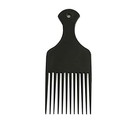 ACDANC Plastic 6.3 Inch Smooth Wide Hair Pick Comb Afro Hair Comb Hairdressing Styling Tool for Natural Curly Hair Thick Hair (Black)