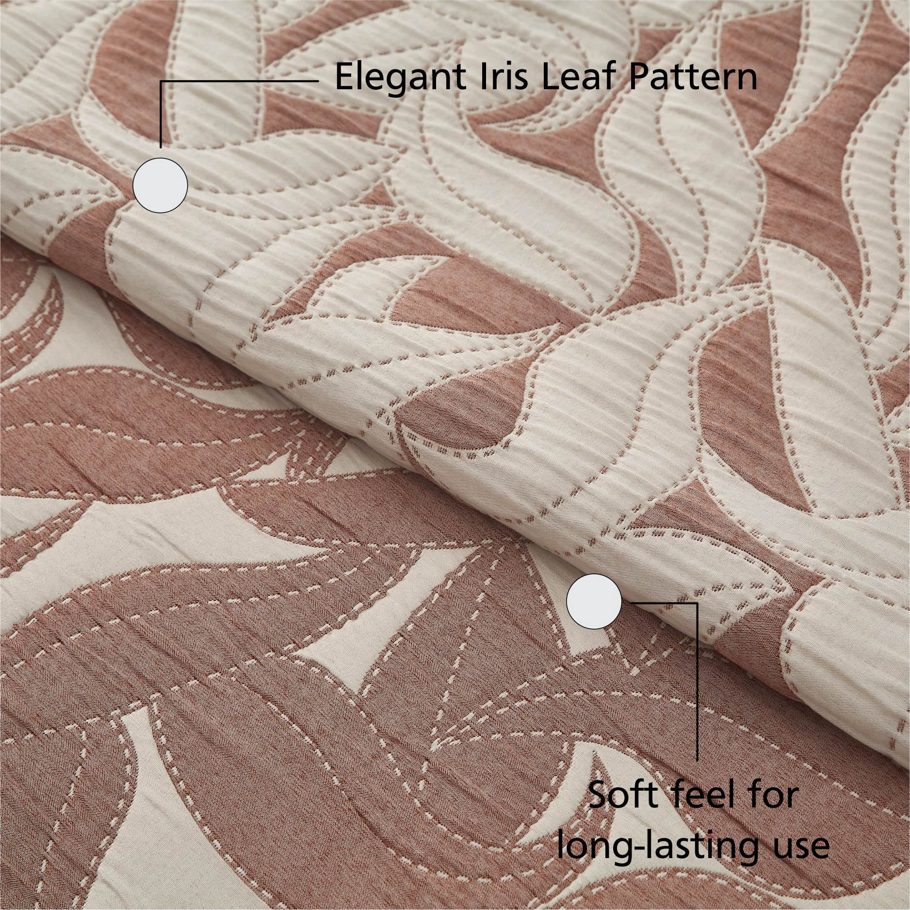 Mainstays Floral Quilt Rust Red Paisly Floral 100% Polyester Quilts, King-Breathable, Hypoallergenic, Antimicrobial