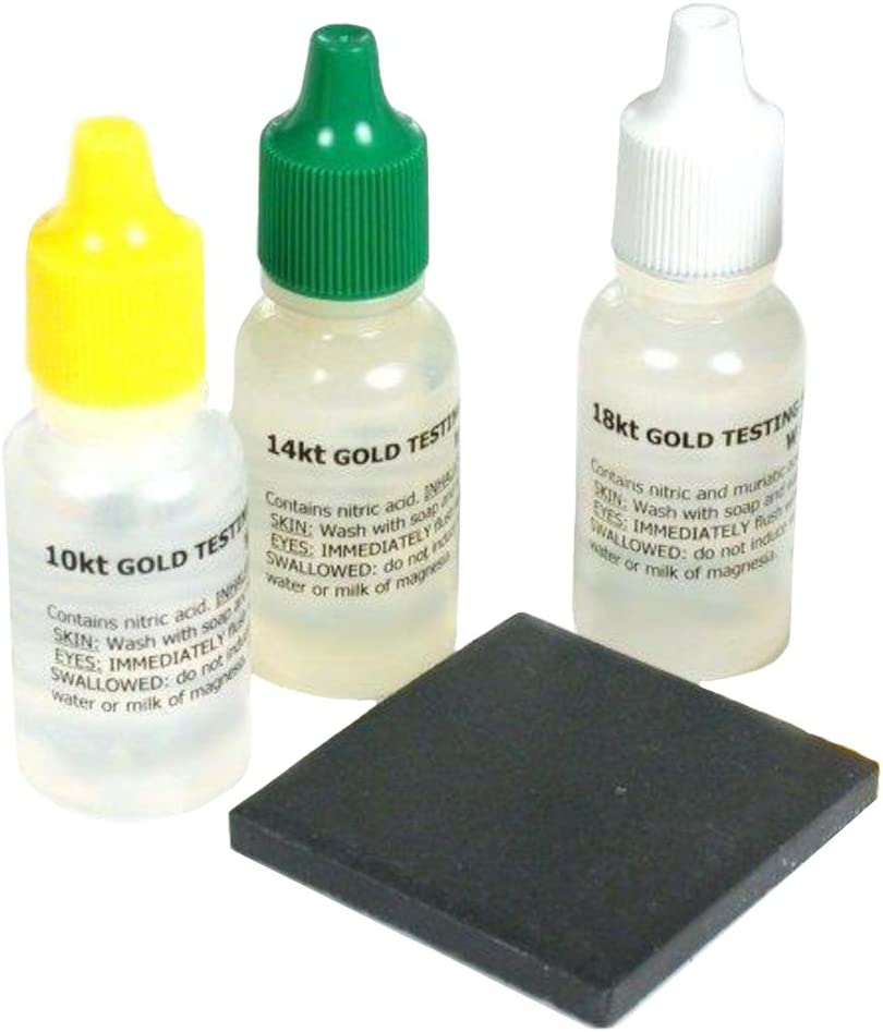Gold Test Acid Puritest Brand Tester Kit 10k,14k,18k, Plus Free Testing