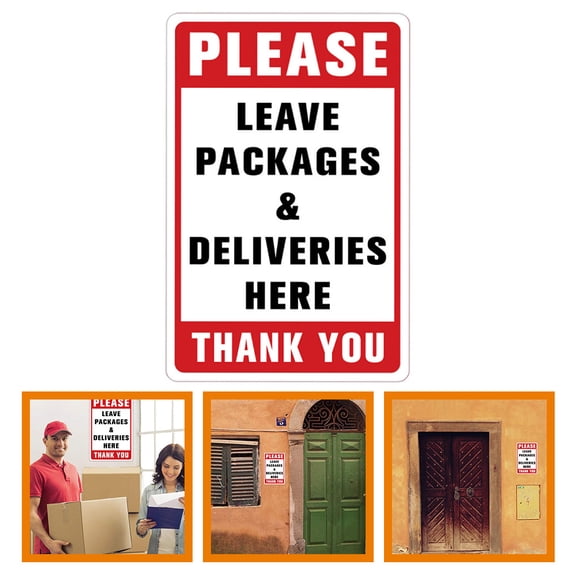 HONMEET Please Leave Packages Here Sign Sticker Rectangle PVC 1Pack
