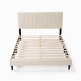 thumbnail image 5 of Queen Upholstered Platform Bed with Boucle Fabric Headboard, Modern Cream White Bed Frame, Noise Free, Easy Assembly, No Box Spring Needed, 5 of 8