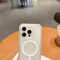 thumbnail image 2 of Allytechgroup Phone Case for Apple iPhone 13, Shockproof iPhone 13 Case with Translucent Back Cover, Compatible with MagSafe, Matte TPU + PC iPhone 13 Cover, White, 2 of 9
