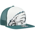 thumbnail image 3 of Youth New Era White/Midnight Green Philadelphia Eagles Distressed 9FIFTY A-Frame Snapback Hat, 3 of 5