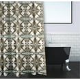 thumbnail image 3 of Simply Daisy 70" W x 73" H Beach Tile Geometric Print Polyester Shower Curtain, Brown, 3 of 3