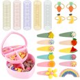 thumbnail image 1 of Children Hair Accessories Cute Assorted Color Hair Ties Snap Hair Clips with Box, 1 of 10