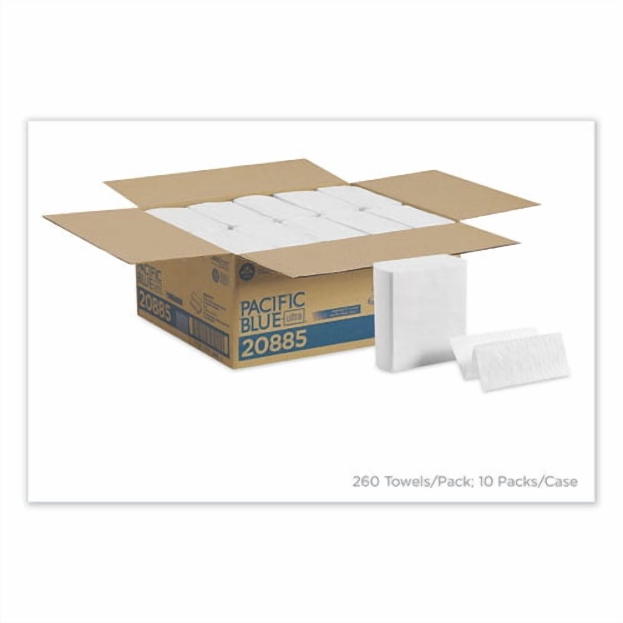 Pacific Blue Ultra Z-Fold Folded Paper Towels, 1-Ply, 8 x 11, White, 260/Pack, 10 Packs/Carton | Bundle of 2