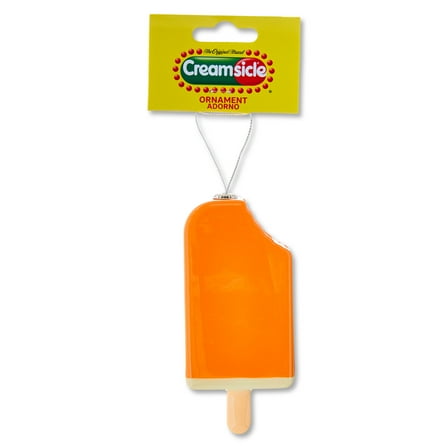 Popsicle Creamsicle Christmas Ornament, 4 Inches Tall, Orange and White, Plastic, Collectible, by Ruz