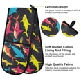 thumbnail image 4 of Dailycode Double Sided Oven Mitt with Loop Heat Resistant Kitchen Long Potholders 7" x 35" Colorful Sharks, 4 of 6