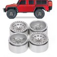 thumbnail image 3 of Llantas de metal 1:10, piezas de orugas de camión todoterreno, coche modificado, Hobby, ruedas de bricolaje, accesorios de neumáticos, 4x, cu Plata Baoblaze Llantas de rueda de coche RC, 3 of 8