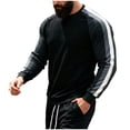 thumbnail image 4 of IYTR Mens Long Sleeve Crewneck Sweatshirt Colorblock Casual Athletic Workout Sport Gym Running Sweatshirts Pullover (Black,XXL), 4 of 6
