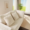 thumbnail image 3 of SEENYOO 135.5" Cloud Couch,Boneless Sectional Sofa for Living Room,U Shaped Couch with Chaise,6-Seater,Corduroy Fabric,White,Freely Configurable Layout, 3 of 8
