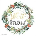 thumbnail image 2 of Seven Trees Design 15x15 White Modern Wood Framed Museum Art Print Titled - Let It Snow Wreath, 2 of 4