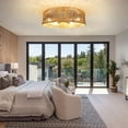 thumbnail image 6 of Tsothea 20" Boho Flush Mount Ceiling Light, Hand-Woven Natural Rattan 5-Light (Bulbs Not Included), 6 of 6