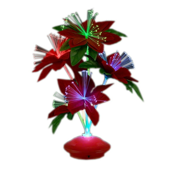 Blinkee FOFCRSAA Christmas Fiber Optic Flower Centerpiece, Red