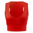 thumbnail image 5 of Wang6 Women Ribbed Cropped Tank Tops Plus Size Summer Sleeveless Tops Trendy Slim Fit Scoop Neck Solid Workout Tees T-Shirts Orange XXXL, 5 of 5