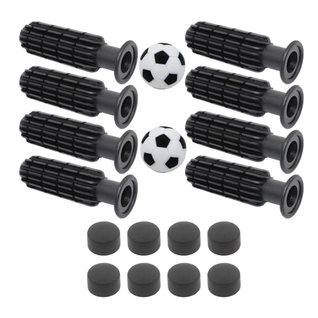 8 piezas de empuñaduras de futbolín con 8 tapones en los extremos, prácticas piezas de futbolín para niños de fácil instalación con 2 balones de