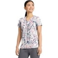 thumbnail image 3 of Healing Hands Amanda Print Scrub Top for Women, V-Neck, 3 Pockets, Modern Fit, 2-Way Stretch, Short Sleeve - 2266, XS, Serene Safari, 3 of 6
