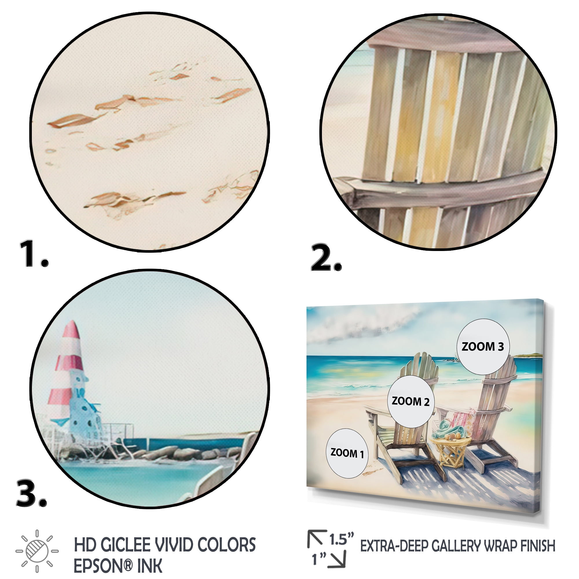 Designart Relax At The Beach V Canvas Wall Art