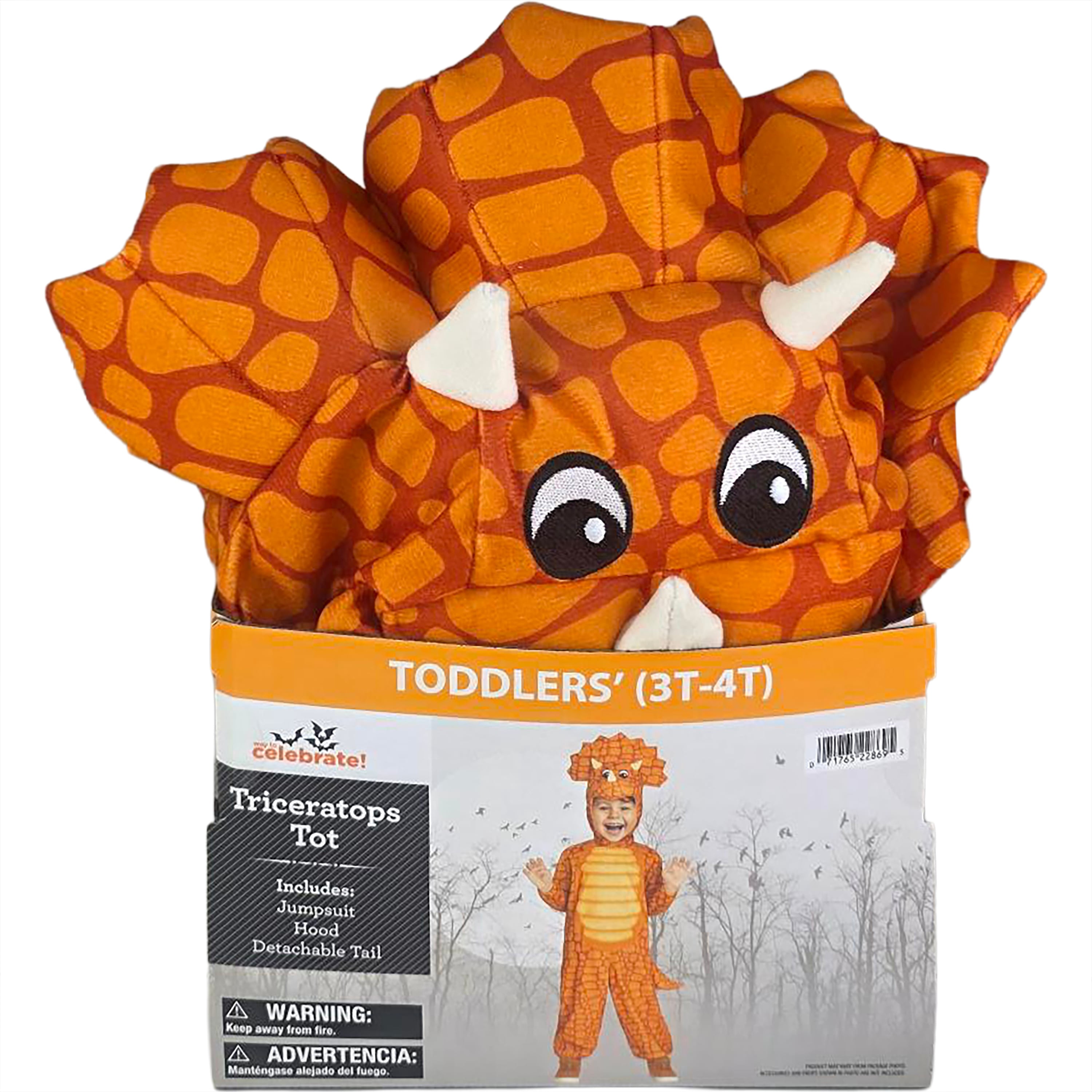 Triceratops Halloween Costume for Toddler Boys, Size 2T, by Way to Celebrate