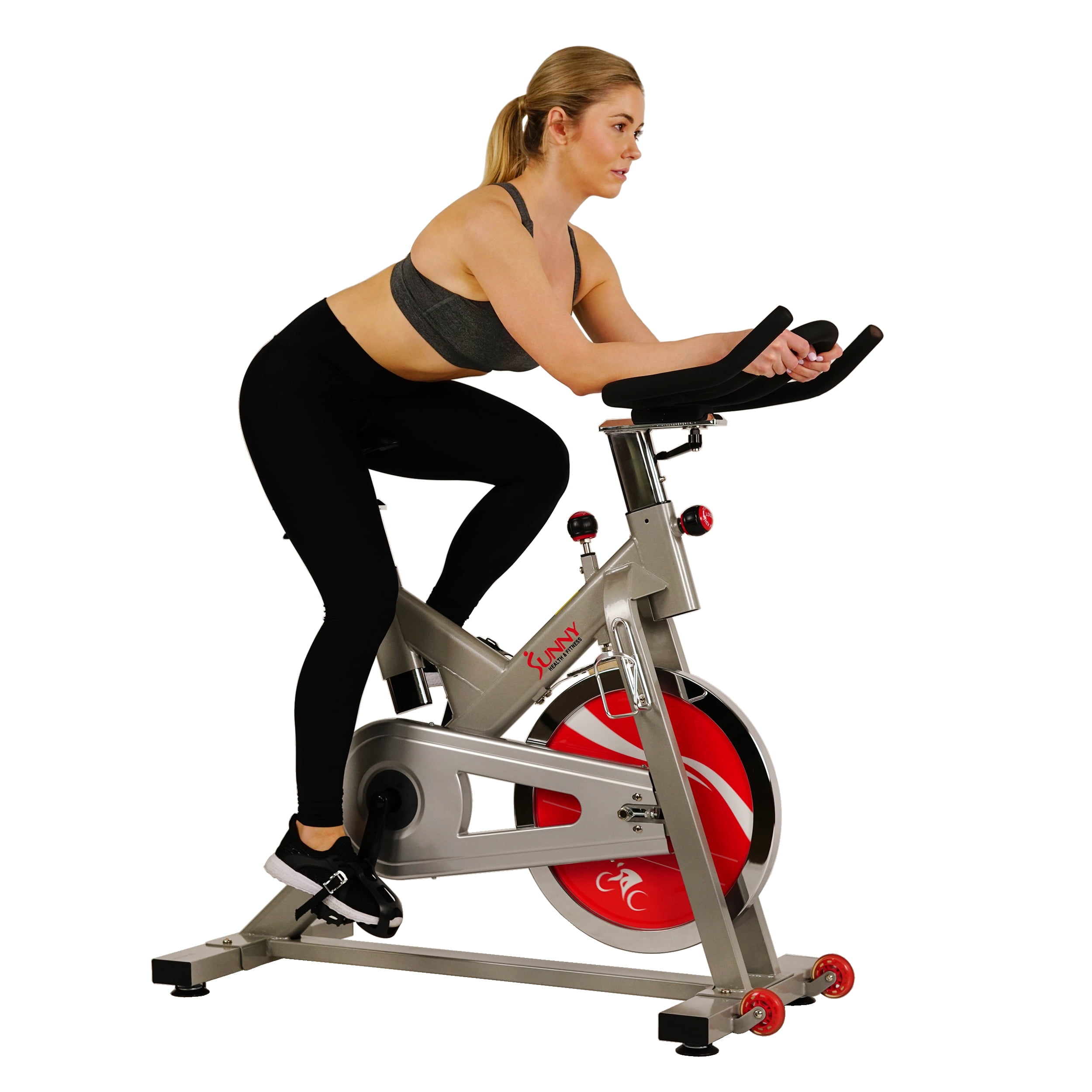 sunny health & fitness indoor cycling bike with 40 lb flywheel