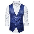 thumbnail image 4 of Sequins Vest for Men with Bow Tie,Men's Fashion Sequins Vest Jacket with Bow Tie, V-Neck Sleeveless Business Wedding Suit Vests Waistcoat, 4 of 4