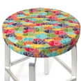 thumbnail image 3 of Gukieu Colorful Fish 2 Print Round Chair Cover, Dust-proof and Non-slip Bar Chair Protective Cover, Suitable for Bars, Restaurants, Offices-12 inch, 3 of 7