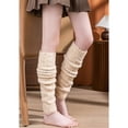 thumbnail image 6 of Women's Knit Leg Warmers, Soft Fleece Leg Sleeves for Casual Daily Wear, Versatile Cuffed Leg Warmers for Women Fashion and Outfit Layering - Light Yellow, 6 of 6