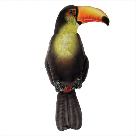 Real Planet 10" Black Colorful Toucan Realistic Stuffed Animal, Zoo Jungle Parrots Plush Toy & STEM Learning Gift for Birthday Boys & Girls